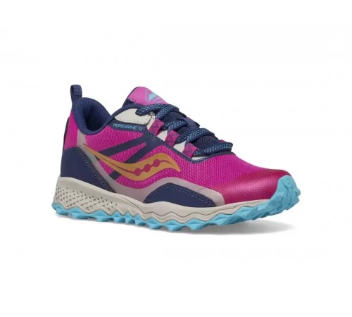8rj Saucony SK166099 Peregrine-12 Shield - Navy/Turqoise/Pink
